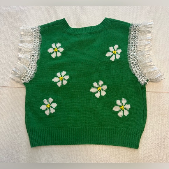 Just Polly with handmade embellishments Green Sweater Vest w/Floral Design
Med - Picture 5 of 6